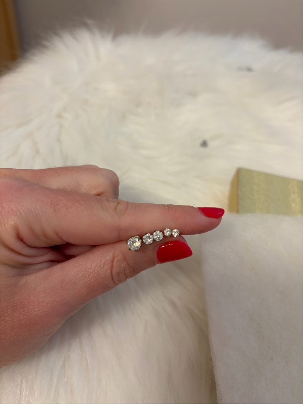 5 Cubic Zirconia Stud Earrings
